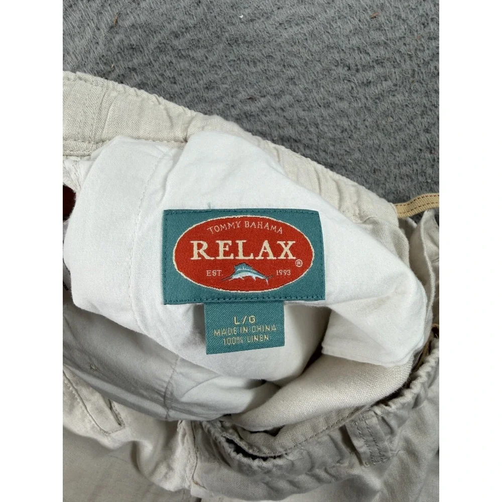Tommy Bahama Relax Linen Pants Mens Large White Beach Coast Resort Trouser